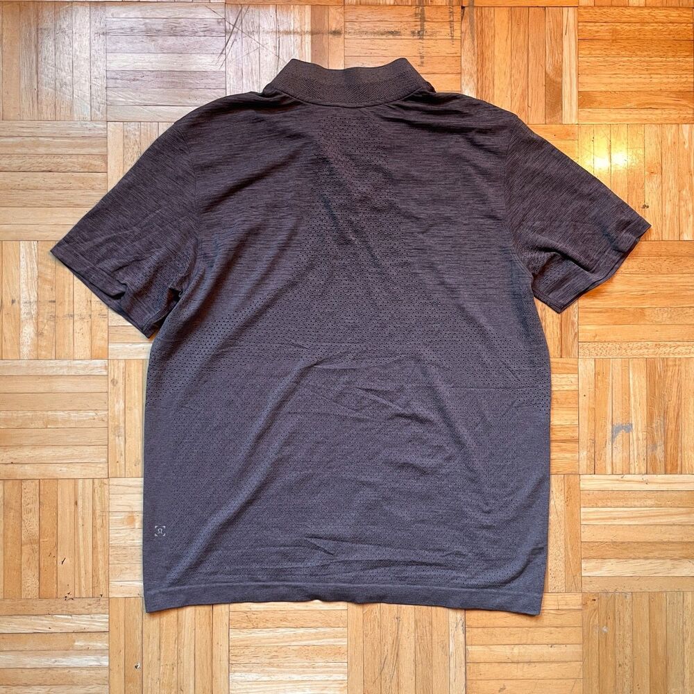 Lululemon Metal Vent Breathe Polo Men Size Large Shirt Graphite Grey Performance - Picture 2 of 9